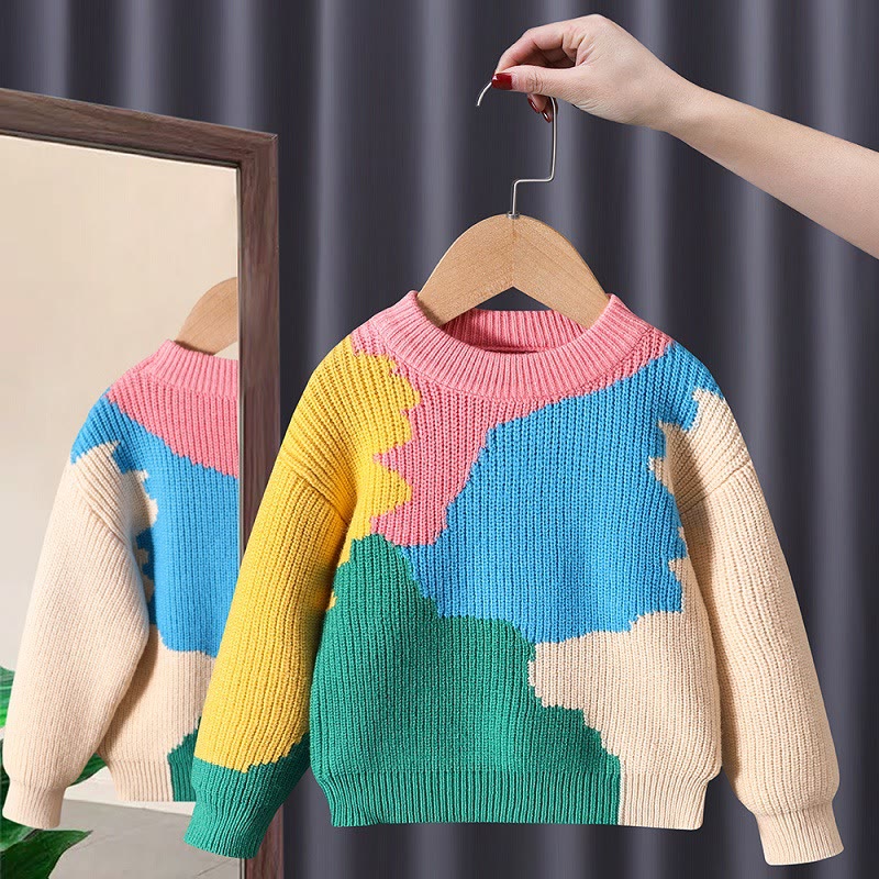 Toddler Girl Colorful Sweater