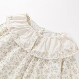 Toddler Girl Lace Lapels Retro Style Flower Dress