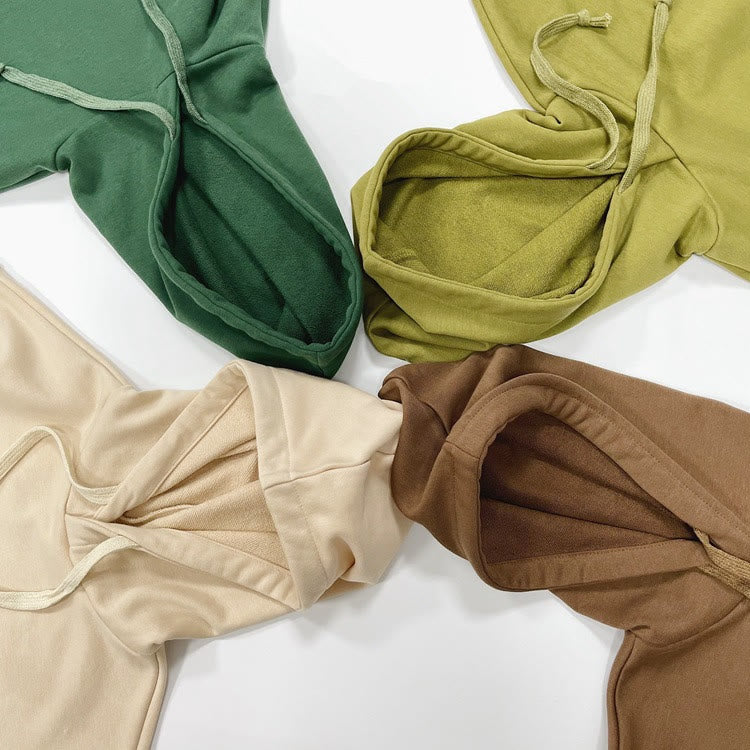 Toddler Casual Pocket Solid Color Hoodie