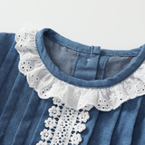 Baby Toddler Lace Collar Denim Dress