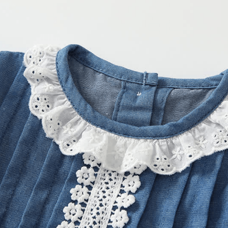Baby Toddler Lace Collar Denim Dress