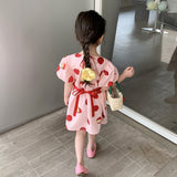 Toddler Girl Apple Puff Sleeve Dress