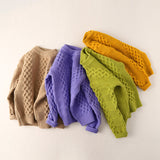 Toddler Knitted Solid Color Round Neck Loose Sweater