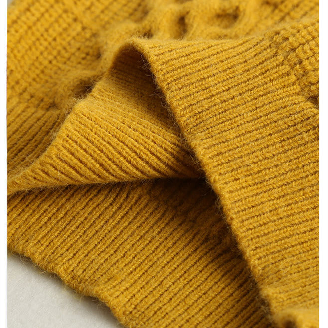 Toddler Knitted Solid Color Round Neck Loose Sweater