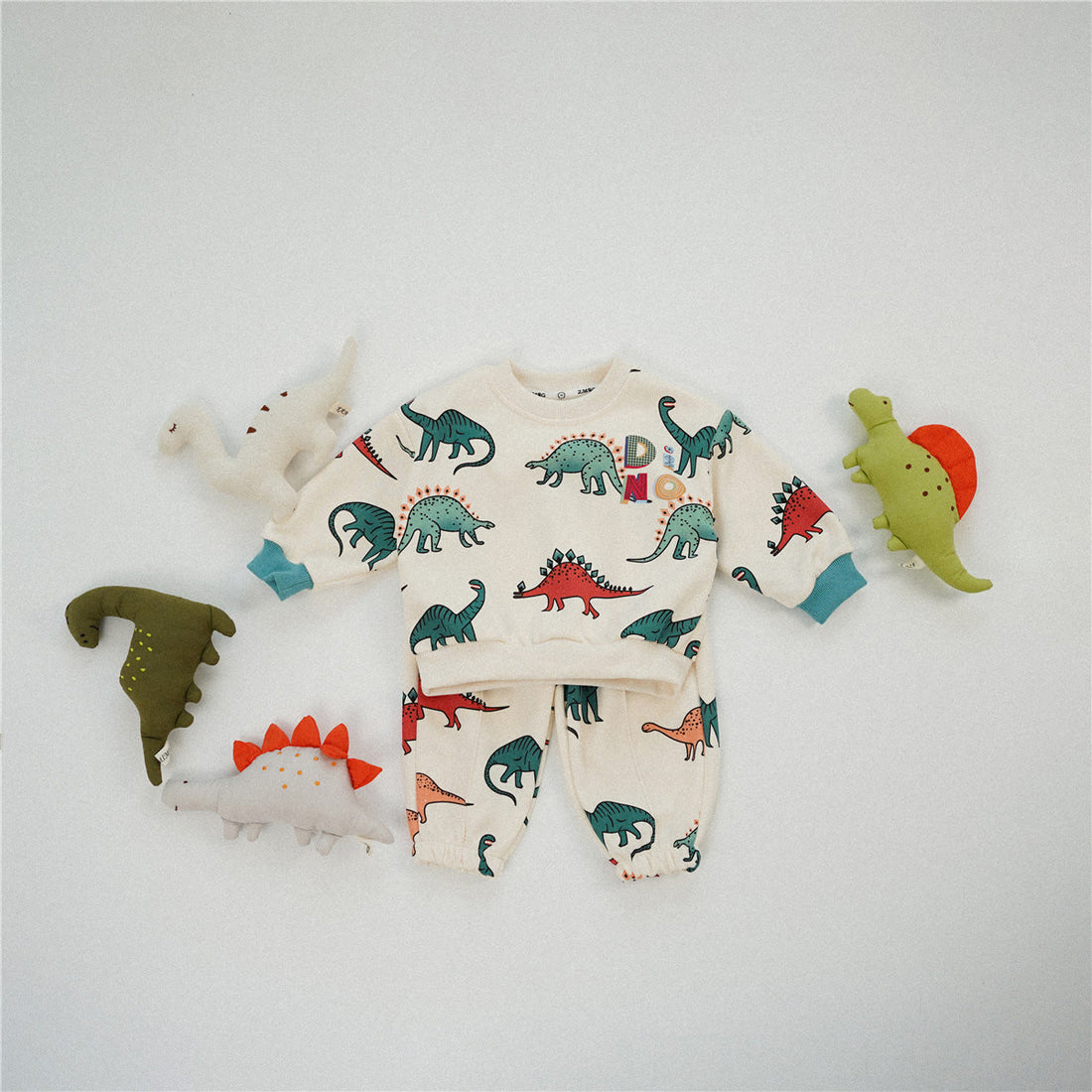 DINO Toddler Beige Dinosaur 2 Pieces Set