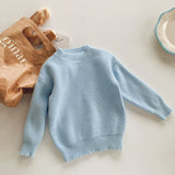 Toddler Solid Color Thin Ribbed Sweater