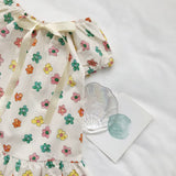 Toddler Girl Square Neck Flower Dress