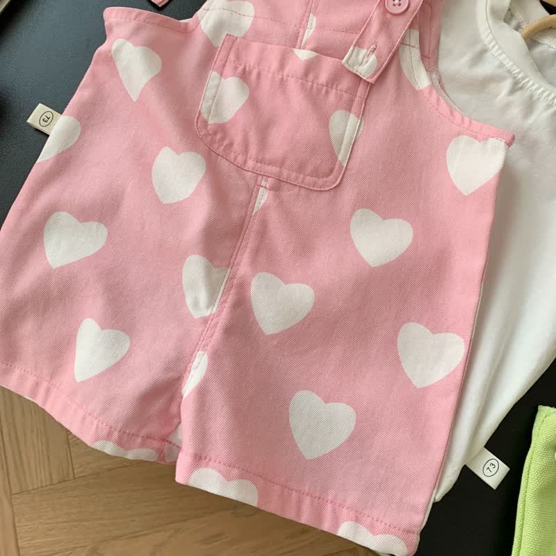 Baby Toddler Heart Suspenders Shorts