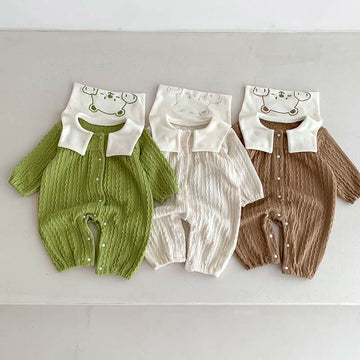 Baby Bear Collar Knit Romper