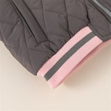 C Toddler Contrast Sleeves Letter Loose Quilted Coat