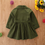 Toddler Girl Ruffle Trim Solid Color Coat