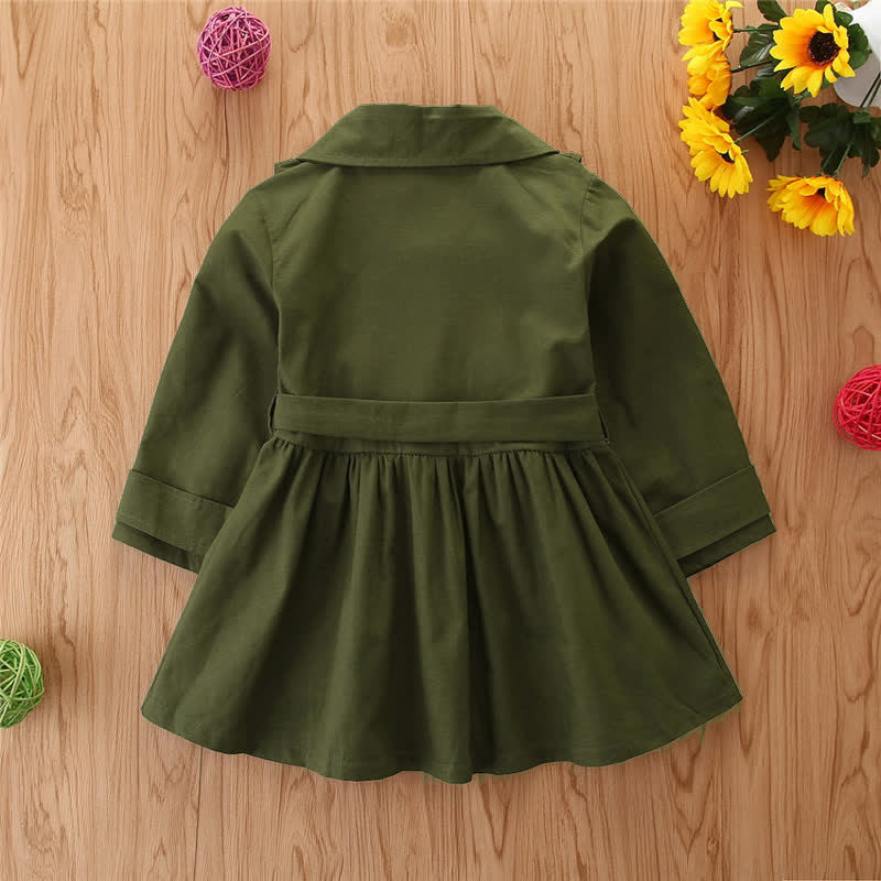 Toddler Girl Ruffle Trim Solid Color Coat
