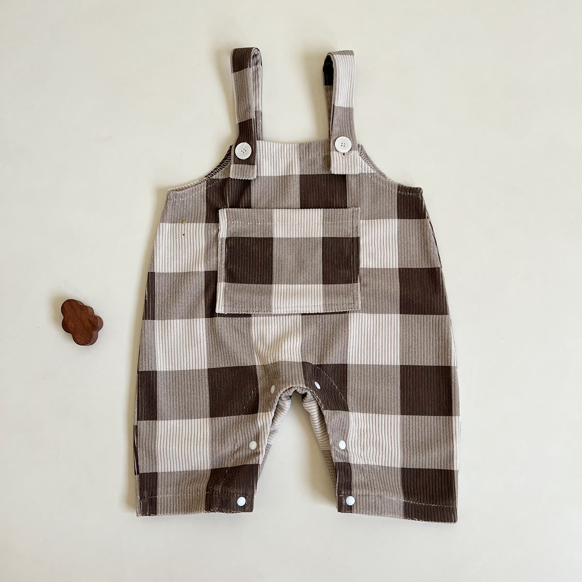 Baby Corduroy Plaid Casual Overalls