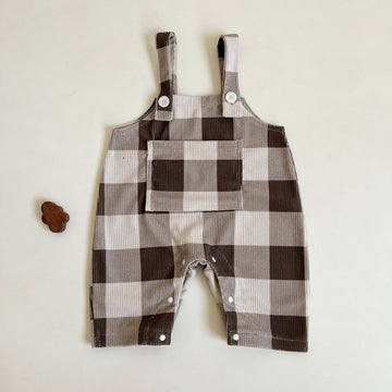 Baby Corduroy Plaid Casual Overalls
