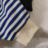 Toddler Loose Striped Pocket Batwing Sleeves Sweatshirt