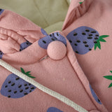 Toddler Cherry Strawberry Fleece Lined Coat with Bag