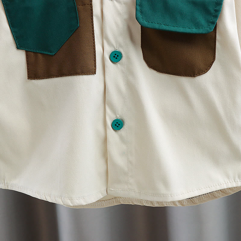 Toddler Worker Shirt Denim Pants 2 Pieces Set