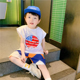 Toddler Boy Smiley Striped Tee and Shorts Set