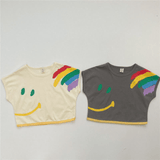 Toddler Smiley Colorful Striped Loose Tee