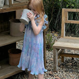 Toddler Girl Gradient Ruffle Chiffon Dress