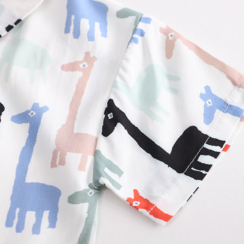 Toddler Giraffe Polo Shirt and Shorts Set
