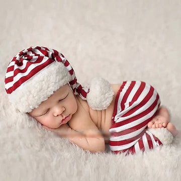 Newborn Photography Christmas Pants with Hat