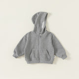 Toddler Casual Loose Solid Color Hooded Zipper Coat