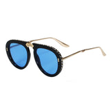 Luxury Gradient Lens Retro Clear Aviator Sunglasses