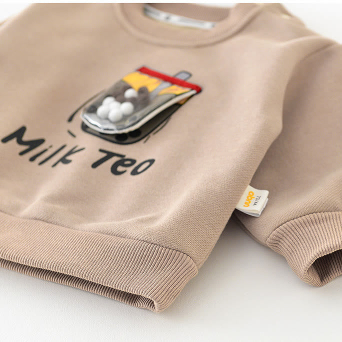 MILK TEO Baby Brown Lovely Sweatshirt