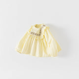 Toddler Flower Embroidered Stringy Selvedge Blouse