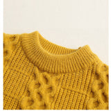 Toddler Knitted Solid Color Round Neck Loose Sweater
