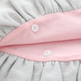 Toddler Girl Dots Bow Hooded Grey Cloak