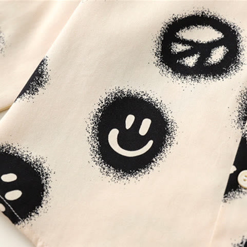 Toddler Boy Beige Smile Lapels Shirt