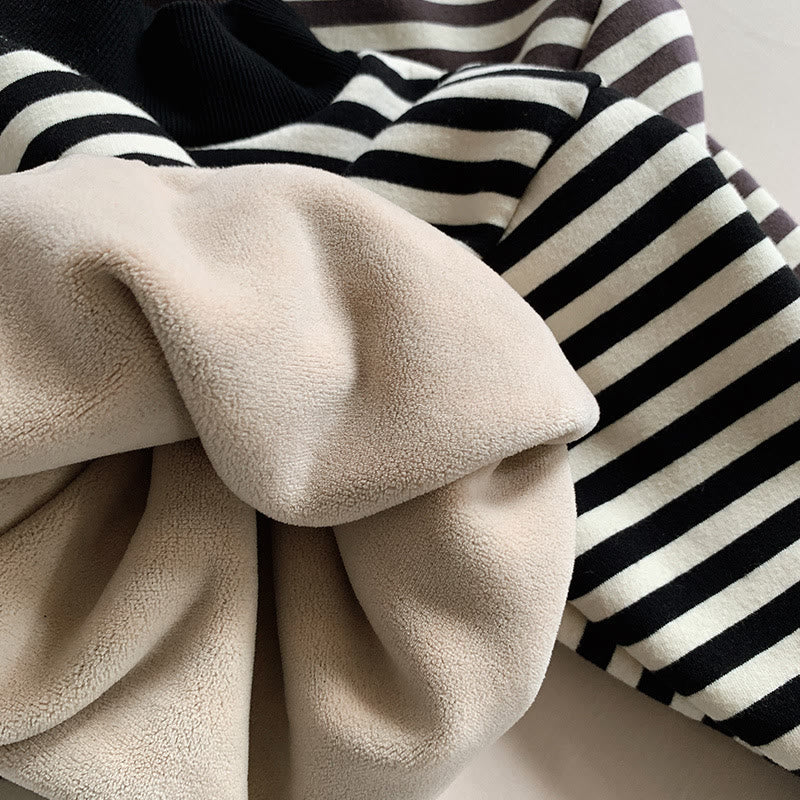 Toddler Mock Neck Striped Fleece Lined Sweatshirt