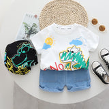 DINO Baby Toddler Tee and Denim Shorts Set