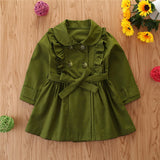 Toddler Girl Ruffle Trim Solid Color Coat