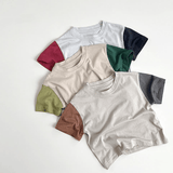 Toddler Boy Contrast Sleeve Loose Tee