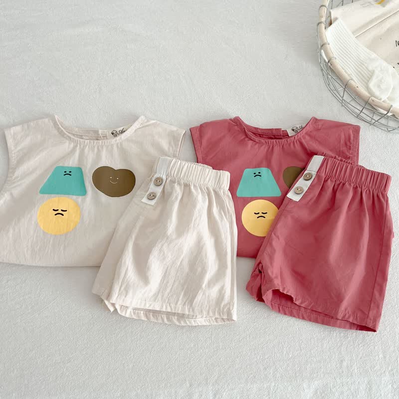 Toddler Emoji Tank Top and Shorts Set