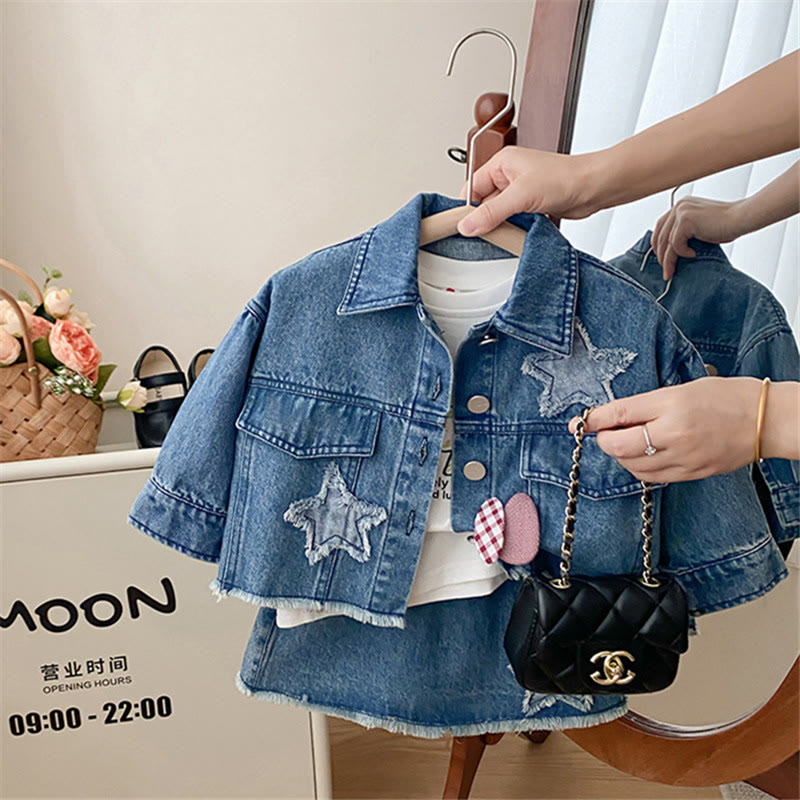Toddler Girl Denim Star 2 Pieces Set
