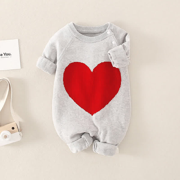 Baby Heart Knitted Romper
