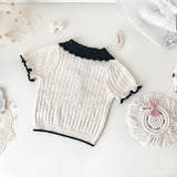 Baby Toddler Hollow Out Lapel Knitted Tee