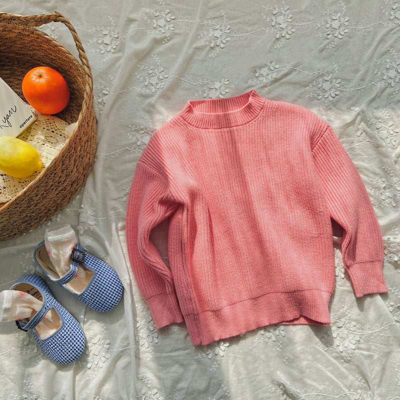 Toddler Solid Color Thin Ribbed Sweater
