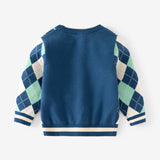 Toddler Diamond Color Block V-neck Cardigan