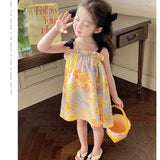 Toddler Girl Flower Camisole Loose Dress