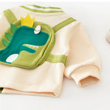 DINOSAUR Baby Casual Slogan Zipper Green Coat Pants