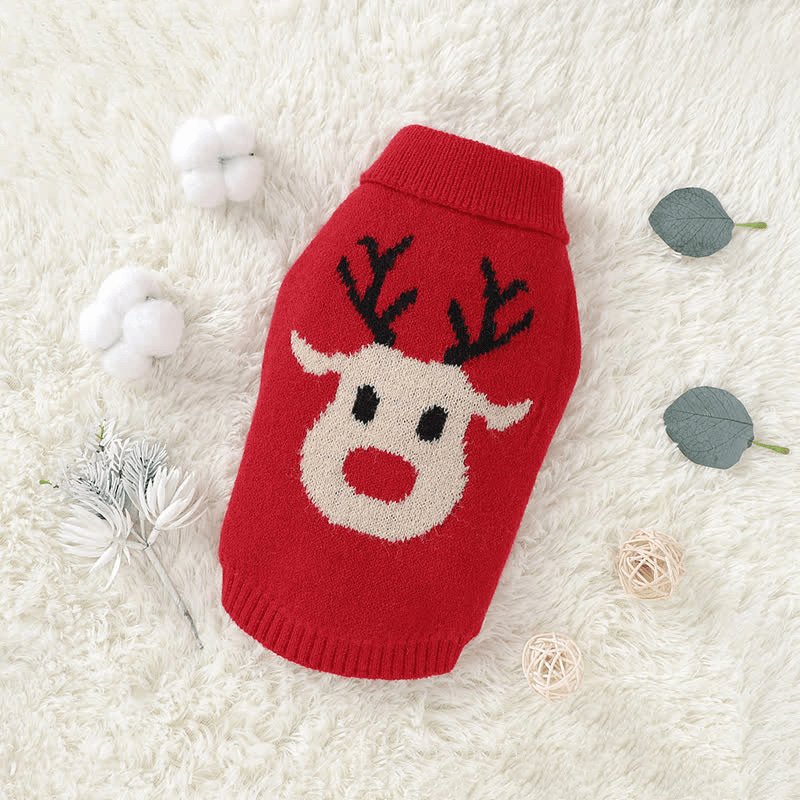 Puppy Christmas Deer Sweater