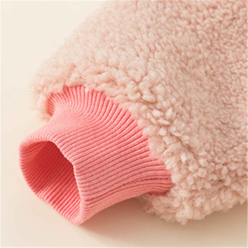 SAY Toddler Girl Fleece Contrast Sleeves Sweatshirt