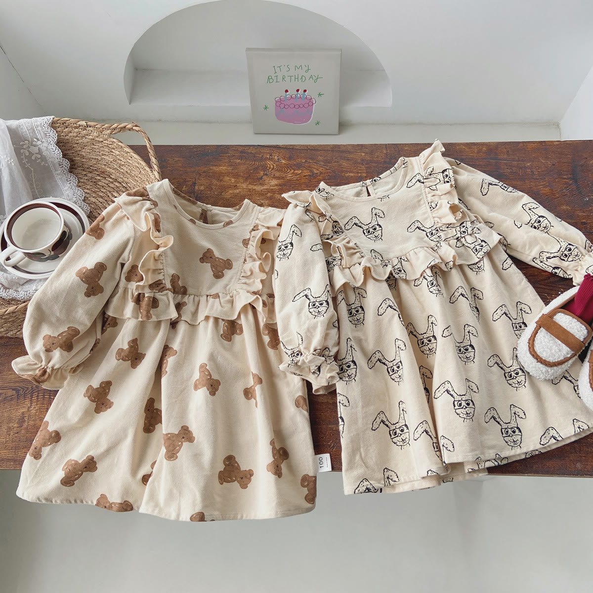 Toddler Girl Stringy Selvedge Animal Dress
