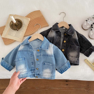 Toddler Pocket Polo Denim Jacket