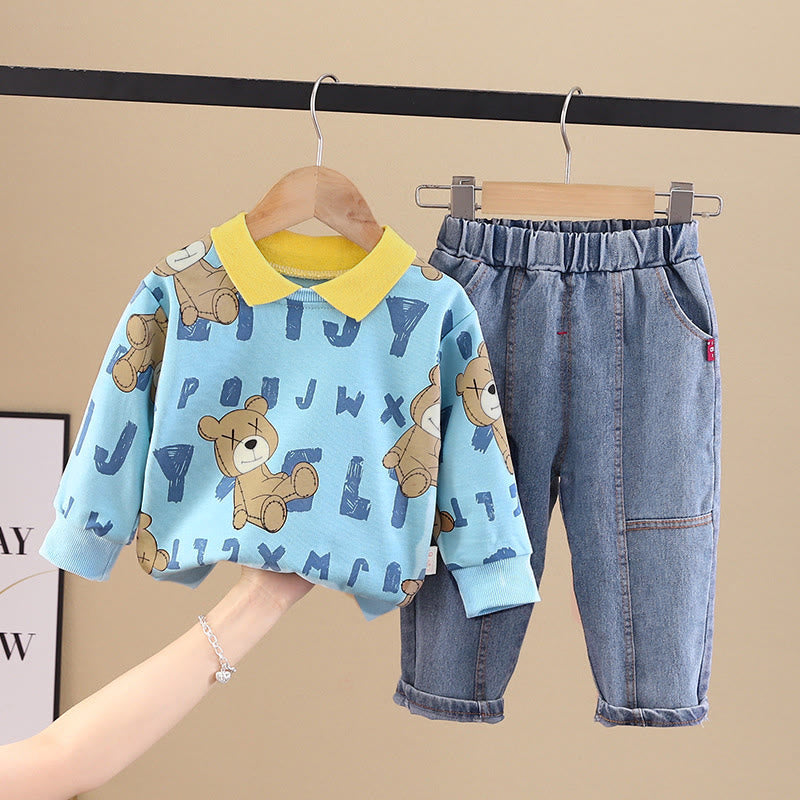Toddler Slogan Bear 2 Pieces Set